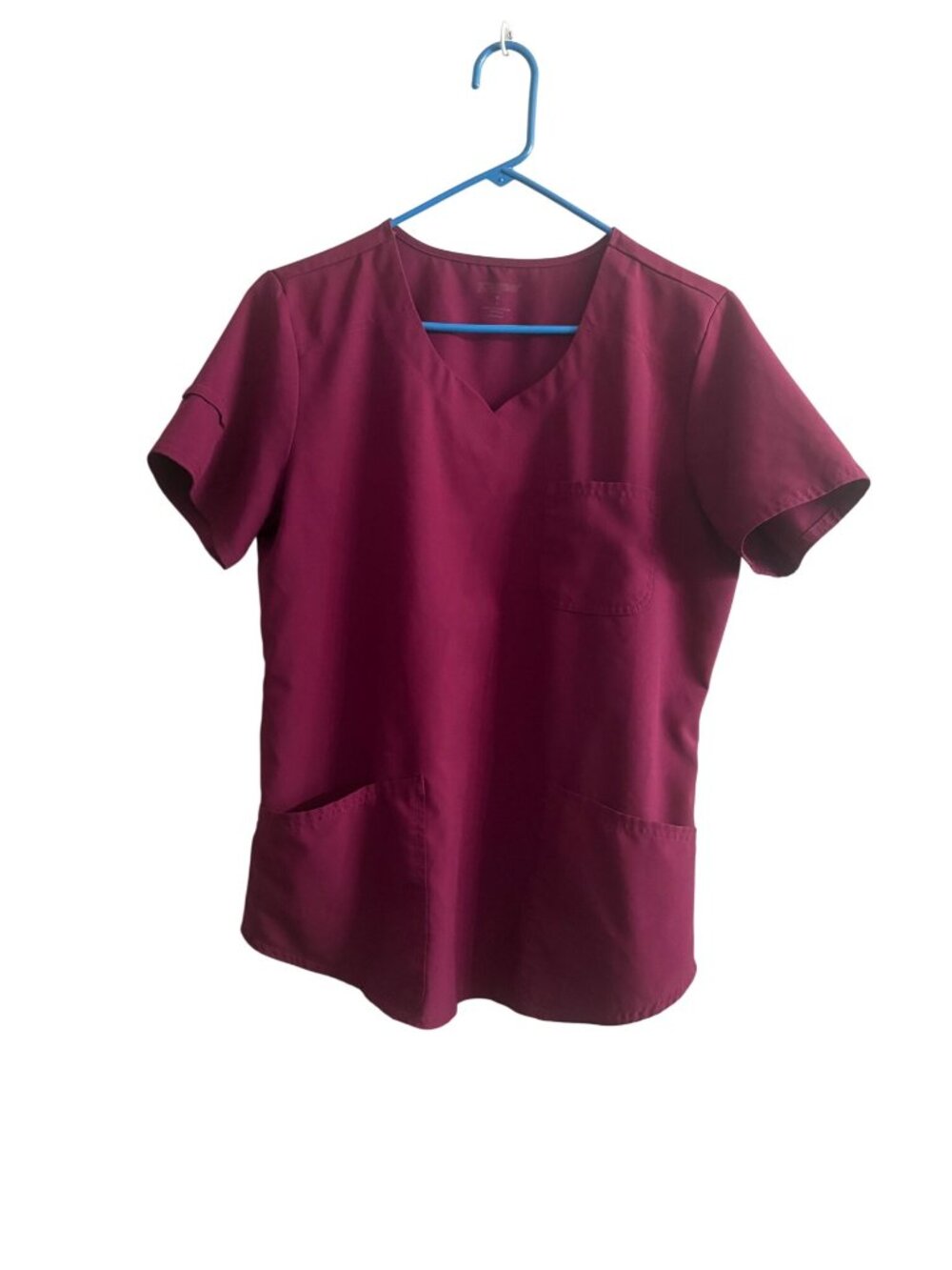 Scrubstar Healthcare Scrub Top Practical Chic Wine Color V-Neck Womens Medium